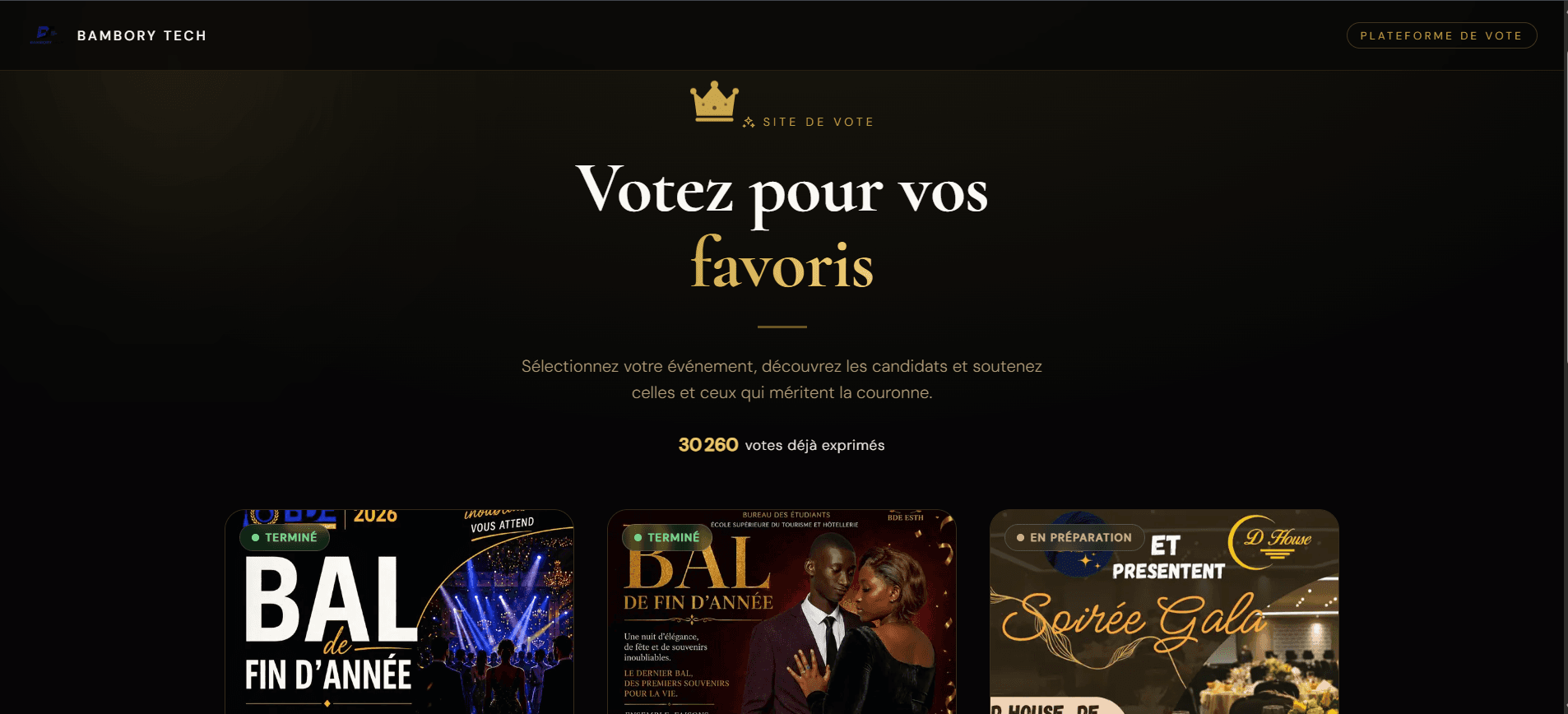 Site de vote — Plateforme multi-événements